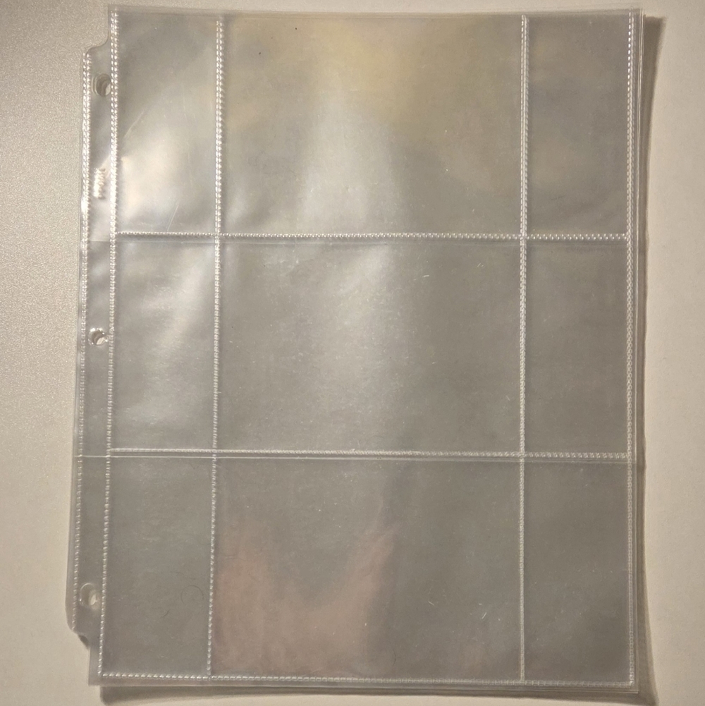 9 clear plastic photo sleeve pages